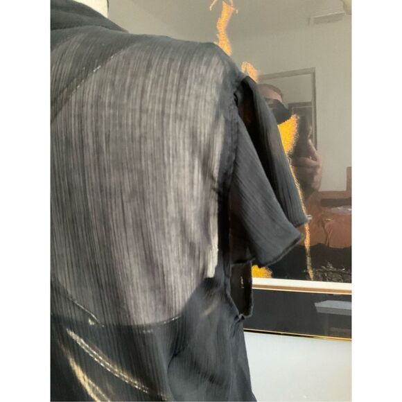 Sheer Lilly Lou button up blouse, sz - Picture 8 of 14